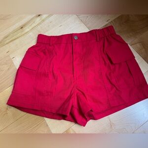 Red High-Waisted Shorts . Like new condition